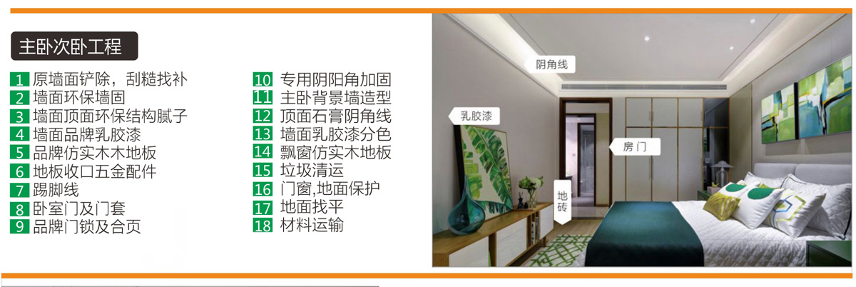 綿陽裝飾網(wǎng)時尚裝臥室包含項目